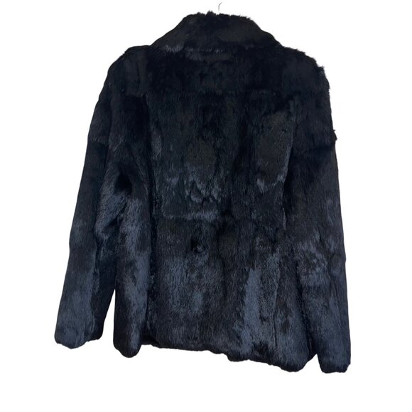 Vintage Womens Jacket Black Size Medium Black Rabbit Fur Casual Hong Kong - Picture 3 of 14